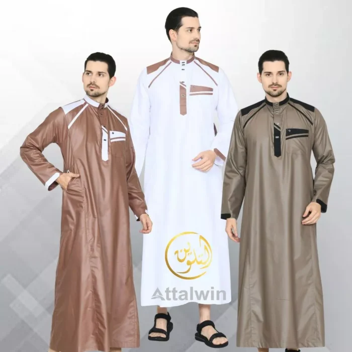 Attalwin - Gamis Jubah Pria Muslim Umroh Haji Tanpa Manset JD018